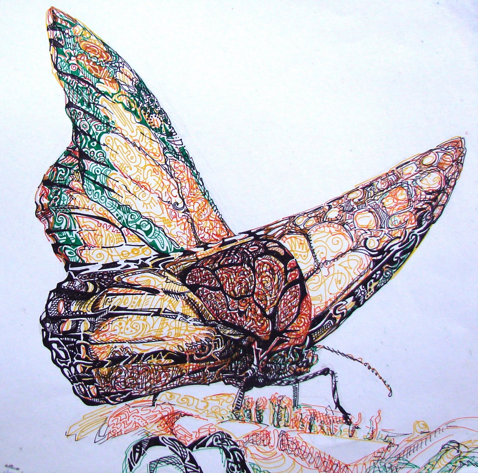 Art series - Ilustracion - Fibras - 71 Esperando el tren Buenos Aires WatsOnArt Josie Watson Arte