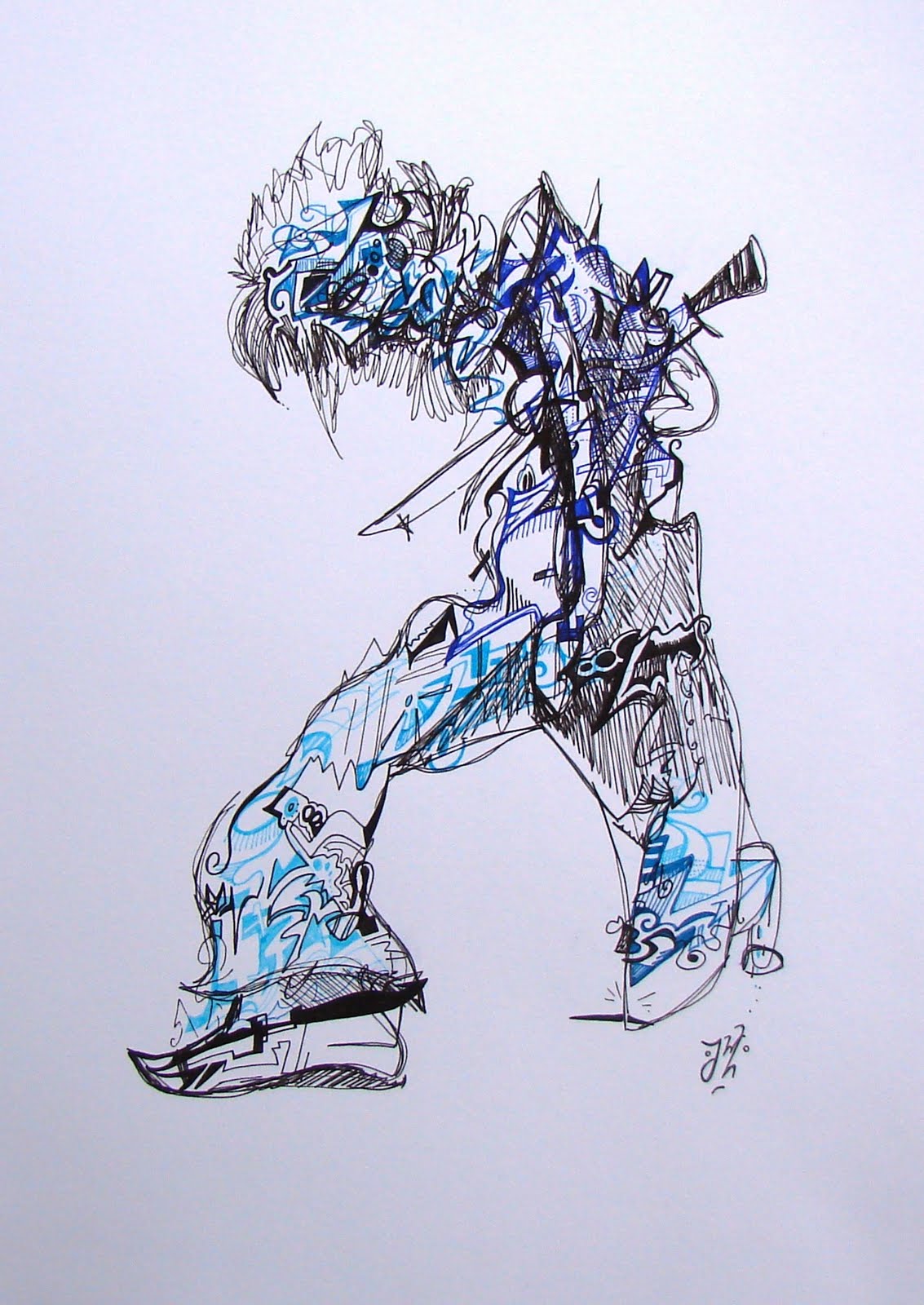 Art series - Ilustracion - Fibras - 72 Esperando el tren Buenos Aires WatsOnArt Josie Watson Arte