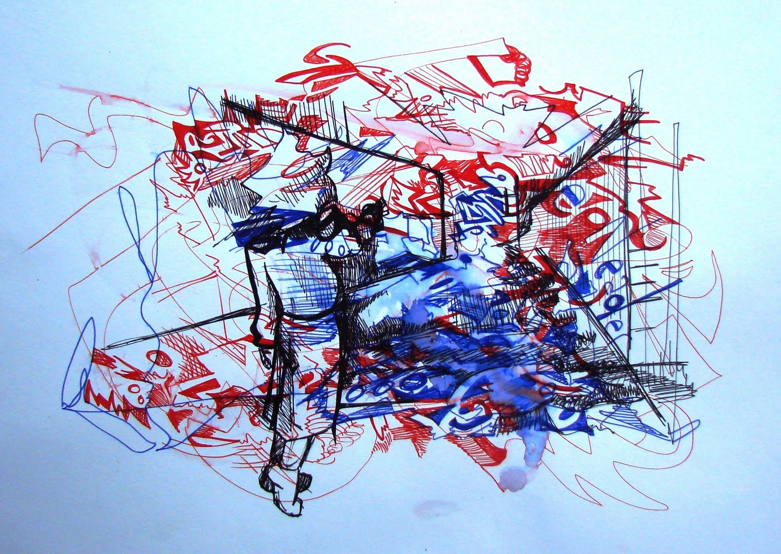 Art series - Ilustracion - Fibras - 74 Esperando el tren Buenos Aires WatsOnArt Josie Watson Arte