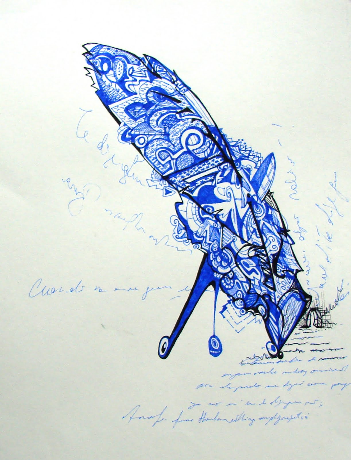 Art series - Ilustracion - Fibras - 77 Esperando el tren Buenos Aires WatsOnArt Josie Watson Arte