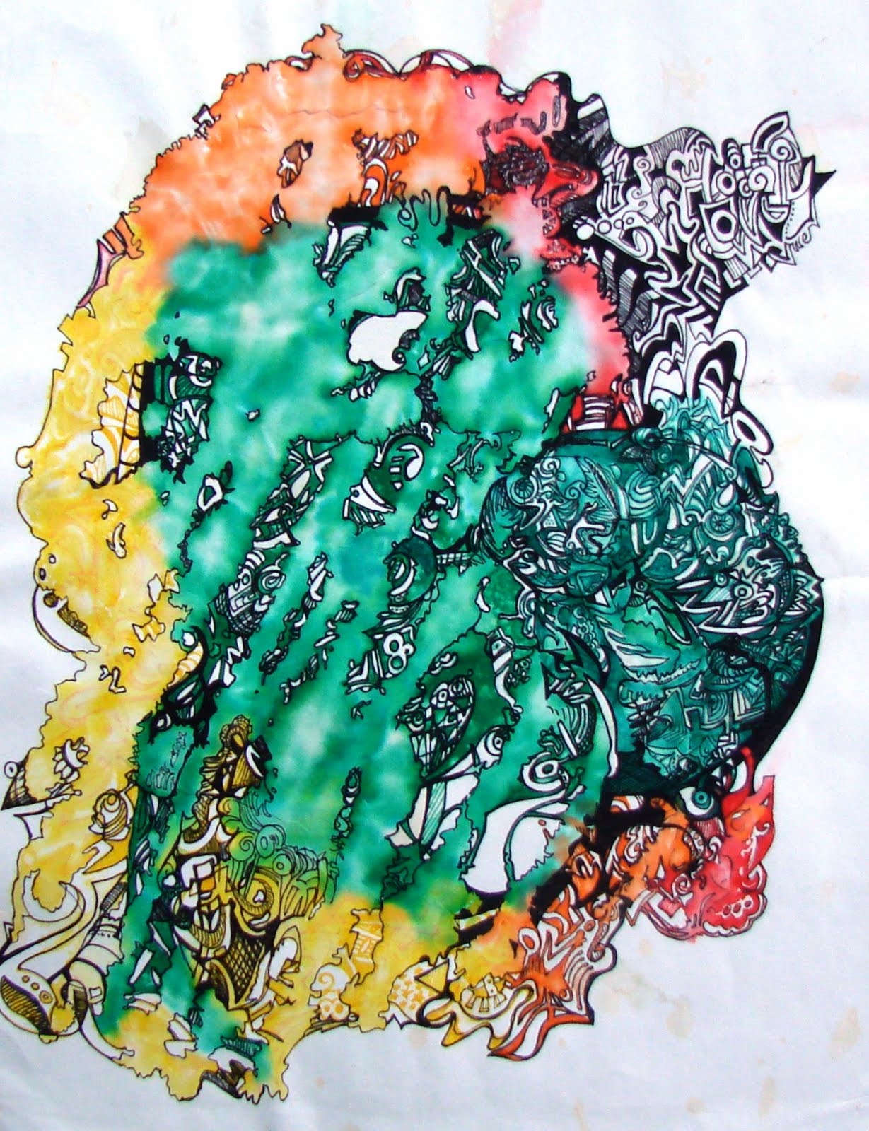 Art series - Ilustracion - Fibras - 78 Esperando el tren Buenos Aires WatsOnArt Josie Watson Arte