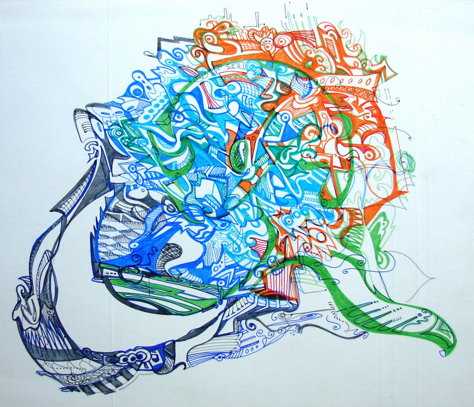 Art series - Ilustracion - Fibras - 80 Esperando el tren Buenos Aires WatsOnArt Josie Watson Arte