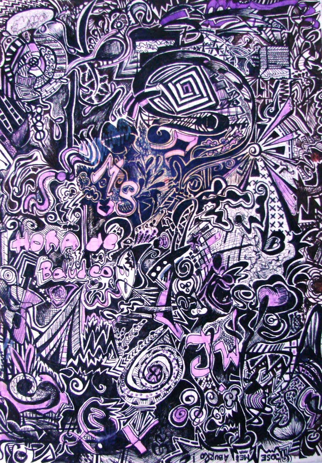 Art series - Ilustracion - Pinturas - First automatisms - 1a Hora de boludeo Esperando el tren Buenos Aires WatsOnArt Josie Watson Arte