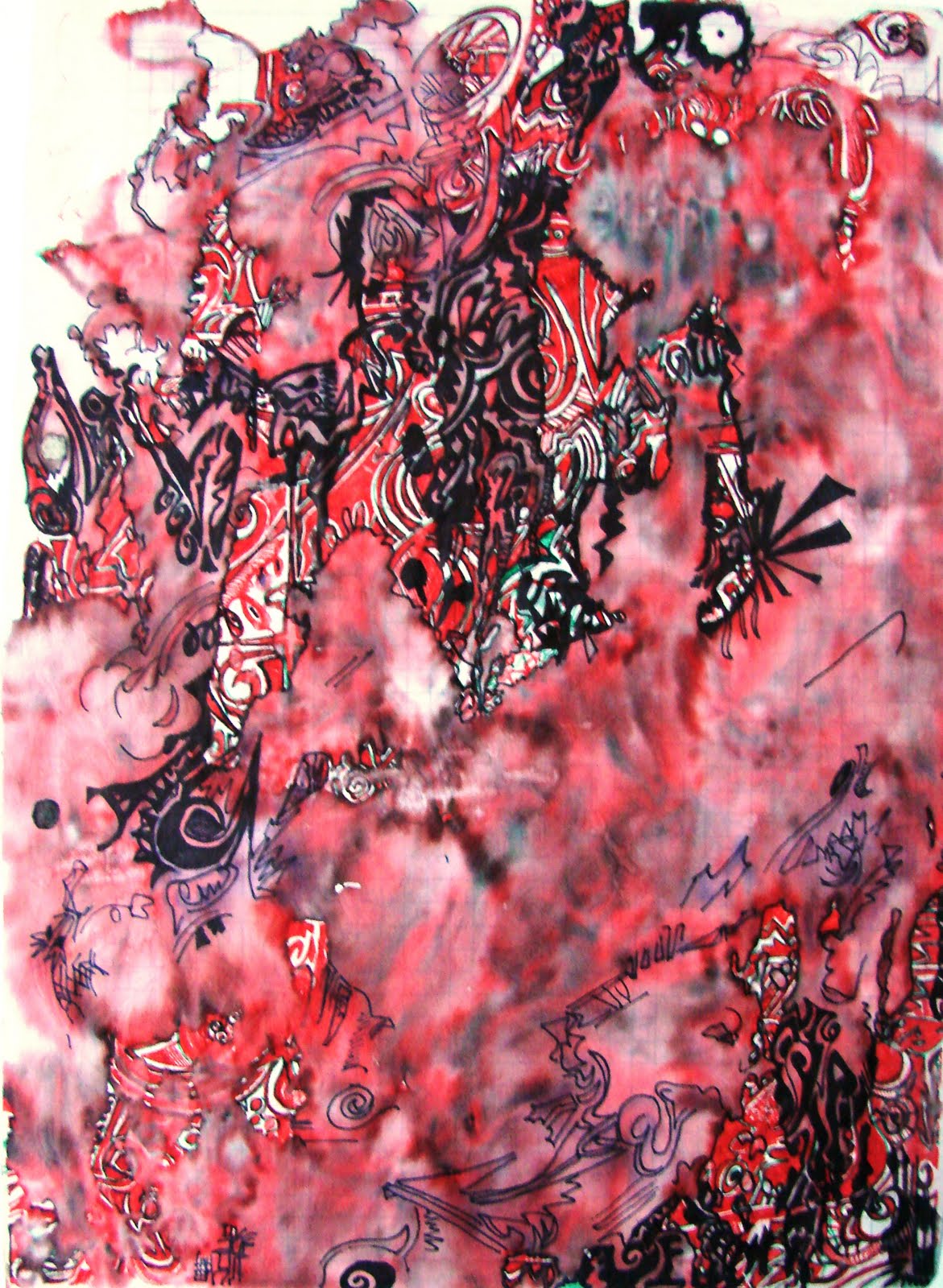 Art series - Ilustracion - Pinturas - First automatisms - 3 Accidente Racca Esperando el tren Buenos Aires WatsOnArt Josie Watson Arte