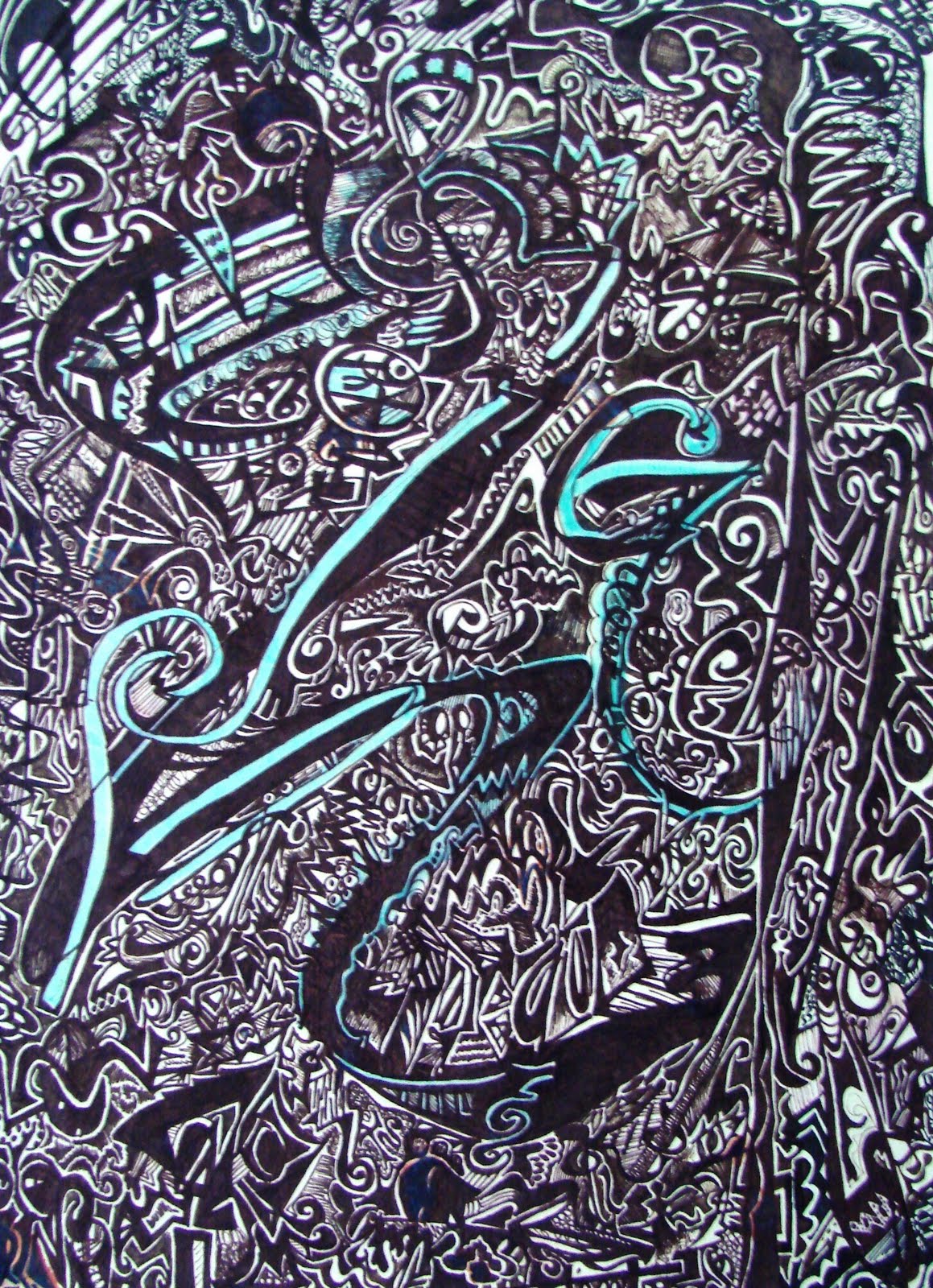Art series - Ilustracion - Pinturas - First automatisms - 4 LG Esperando el tren Buenos Aires WatsOnArt Josie Watson Arte