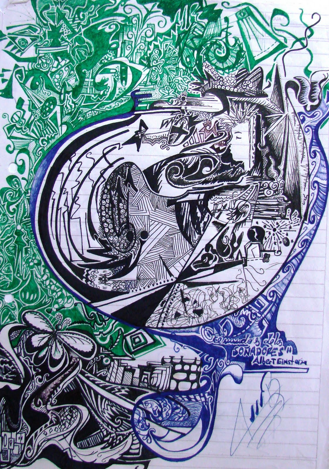 Art series - Ilustracion - Pinturas - First automatisms - 5 Einstein, el mundo es de los soñadores Esperando el tren Buenos Aires WatsOnArt Josie Watson Arte