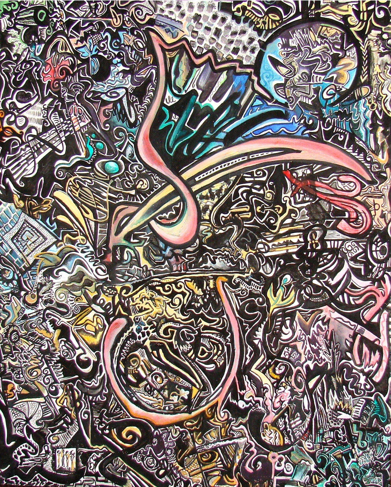 Art series - Pinturas - Oil paintings - automatisms - piedra de toque- 5 Esperando el tren Buenos Aires WatsOnArt Josie Watson Arte